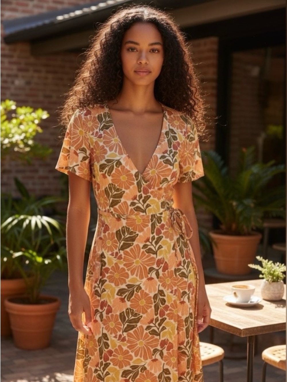 Marine Layer Floral Wrap Maxi Dress XS